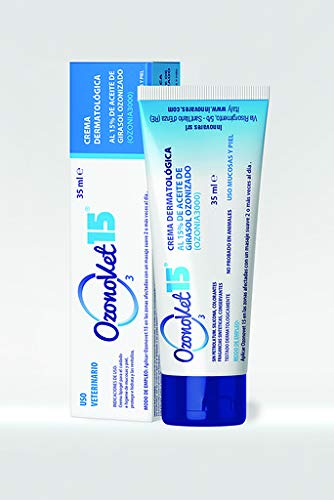 OZONOVET 15 LIPOGEL Gel Uso tópico en Dermatitis de Mascotas Que inhibe el Medio de contaminación de bacterias, Hongos, levaduras y Virus. Normaliza, Regenera y Reepitaliza Piel y mucosas.