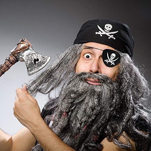 Parche de Ojo de Pirata de Fieltro Parche de Un Ojo de Capitán de Cráneo para Fiesta Temática de Pirata Halloween Navidad (12 Piezas)