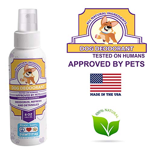 Pawtitas Colonia para Perros Natural de Lavanda y Manzanilla para Hacer Que su Mascota con Aroma Limpio y Fresco de Larga duración | Desodorante para Perros Hecho con Ingredientes orgánicos - 8 OZ