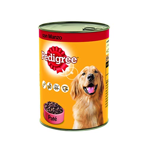 PEDIGREE Paté con Vacuno Lata 405 g – Comida para Perro – 24 latas