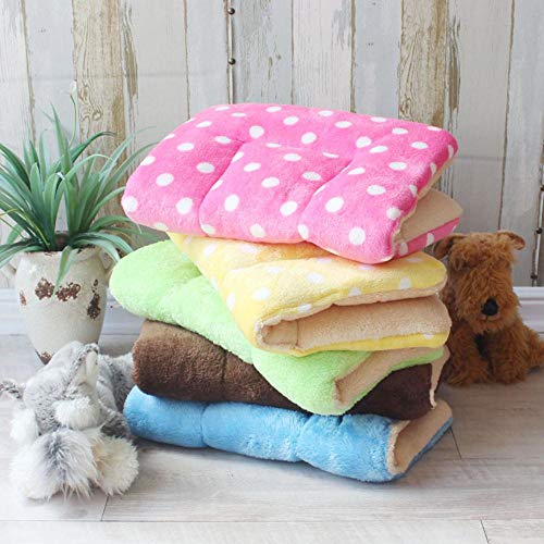 PENVEAT Colchoneta para Perros Cojín para Mascotas Manta Cachorro cálido Gato Fleece Cama para Dormir para Perros pequeños, medianos y Grandes Almohadilla para Gatos Cama Perro, Punto Rosa, 97x68cm