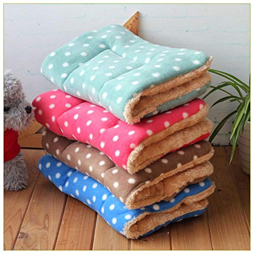 PENVEAT Colchoneta para Perros Cojín para Mascotas Manta Cachorro cálido Gato Fleece Cama para Dormir para Perros pequeños, medianos y Grandes Almohadilla para Gatos Cama Perro, Punto Rosa, 97x68cm