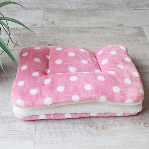 PENVEAT Colchoneta para Perros Cojín para Mascotas Manta Cachorro cálido Gato Fleece Cama para Dormir para Perros pequeños, medianos y Grandes Almohadilla para Gatos Cama Perro, Punto Rosa, 97x68cm