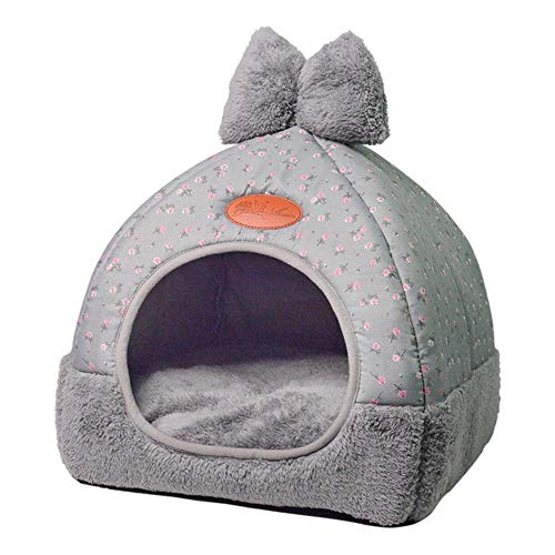 PENVEAT Pequeña casa de Perro para Mascotas Kennel Bed Mat Manta para Gatos Tienda de Mascotas Desplegable para espesarse Camas para Mascotas de Invierno Colchón Tejido de Franela Warm, 3, S