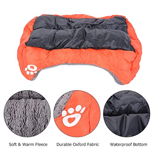 PENVEAT S-3XL Camas para Perros Paw Pattren Sofá para Mascotas Parte Inferior a Prueba de Agua Fleece Suave Estera cálida Nest Cat Bed House Petshop Dropshipping Cama Perro, H, L 68cmx55cmx16cm