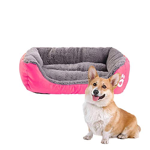 PENVEAT S-3XL Camas para Perros Paw Pattren Sofá para Mascotas Parte Inferior a Prueba de Agua Fleece Suave Estera cálida Nest Cat Bed House Petshop Dropshipping Cama Perro, H, L 68cmx55cmx16cm