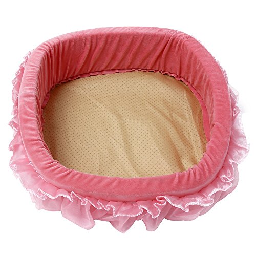 Perfectii Princesa Cama Para Perros, Peluche Suave Acolchado Perros Cama De DiseñO Sofá Cesta Lace Princess Bed Perros Mascotas Cama