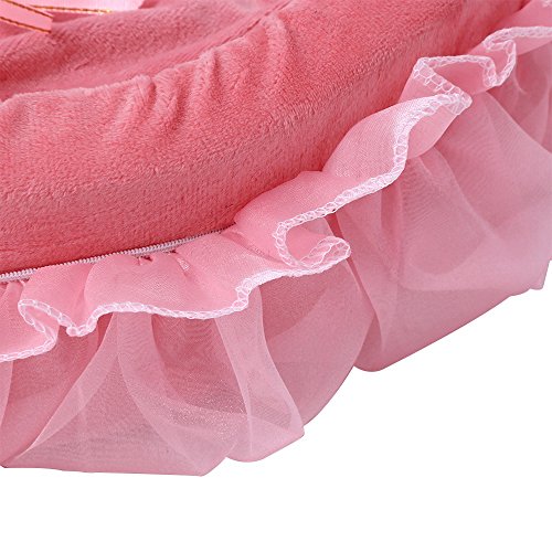 Perfectii Princesa Cama Para Perros, Peluche Suave Acolchado Perros Cama De DiseñO Sofá Cesta Lace Princess Bed Perros Mascotas Cama