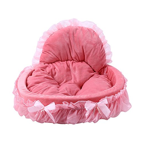 Perfectii Princesa Cama Para Perros, Peluche Suave Acolchado Perros Cama De DiseñO Sofá Cesta Lace Princess Bed Perros Mascotas Cama