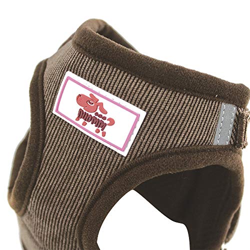 PET SPPTIES Tela de Malla Chaleco para Perros Arnés Suave Ajustable cómodo para Cachorros, Perros Pequeños y Gatos PS042 (M, Coffee)