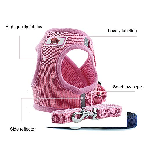 PET SPPTIES Tela de Malla Chaleco para Perros Arnés Suave Ajustable cómodo para Cachorros, Perros Pequeños y Gatos PS042 (M, Pink)