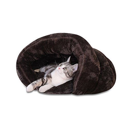 PETCUTE Camas para Perros Gatos Saco de Dormir para Perros cálido Cuevas casa para Gatos Nido de Gato caseta de Perros