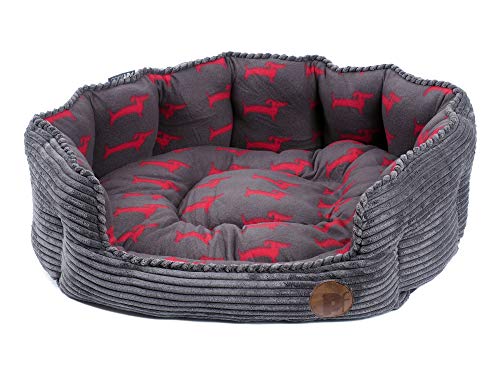 Petface Deli Bamboo and Jumbo - Cama de cordón para Perros y Gatos, tamaño Mediano, Color Gris