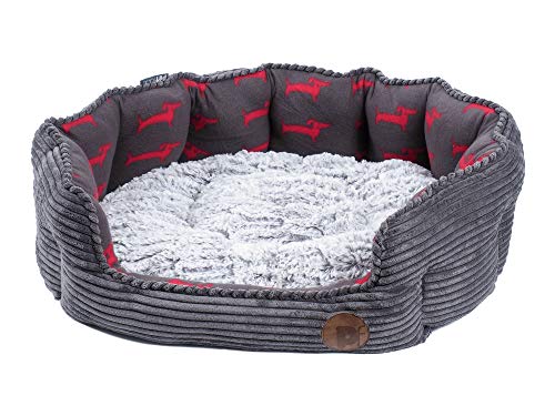 Petface Deli Bamboo and Jumbo - Cama de cordón para Perros y Gatos, tamaño Mediano, Color Gris