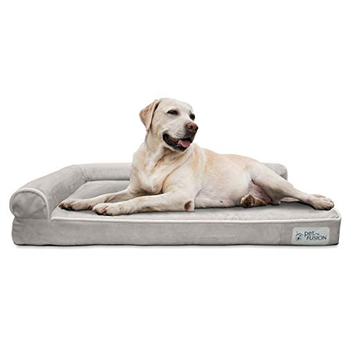 PetFusion Cama de Espuma viscoelástica para Perro (Mejor salón) con Forro Impermeable y Funda extraíble (Grande 91 x 71 x 15 cm). Fundas de Repuesto y Mantas también Disponibles.