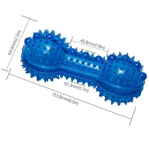 Petper - Juguetes para perros, juguetes de hueso estimuladores de la inteligencia con partículas de masaje (azul)