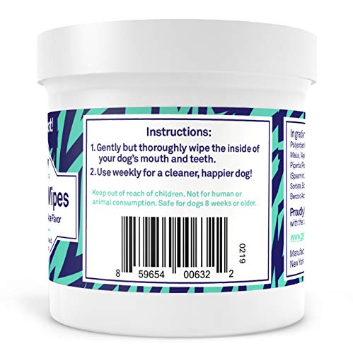 Petpost | Dog Dental Wipes: Bad Breath, Plaque and Cavities Disappear. 100 Soaked Pads in a Natural Cleaning Solution for Teeth