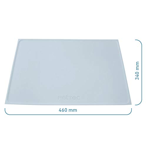 PetTec Alfombrilla para comedero, Base Antideslizante 46 x 34cm para comedero de Silicona con Borde, Alfombrilla Antideslizante, para Perros Grandes y pequeños, Gatos y Mascotas, Lavable/hidrófuga