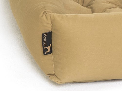 Pointer Set - Cama para Perro con Almohada, Cómodo Casa para Mascotas, Cesta Rectangular, Colchoneta para Perros pequeños, medianos y Grandes - Lavable a 95°C en Todo - tamaño (M, Beige)