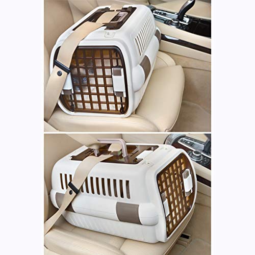 Porta Perro Bolsa para Perros Pequeños Aerolínea Aprobada Porta Mascotas Debajo del Asiento Plástico PP Ecológico Los 55x53x29cm Marrón (Size : 50x33x29cm)