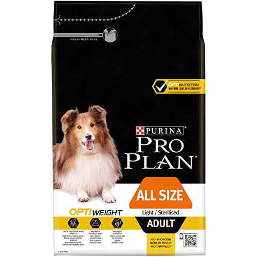 PURINA Pro Plan Comida Seco para Perro Adulto Todos los Tamaños con Optiweight, Sabor Pollo - 3 Kg