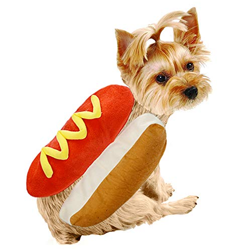 QinMM Disfraz de Perro Perrito Caliente Perro Mascota Ropa Caliente Abrigo Hamburguesa Decoración