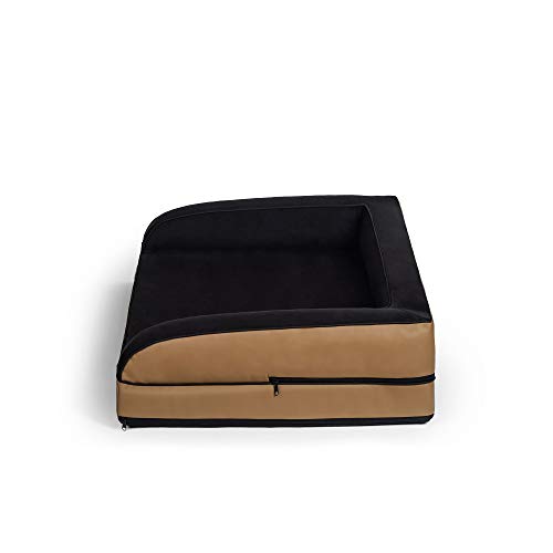 R Cama para Perros Rexproduct Lord Premium Memory Foam, Cama Medicinal para Mascotas, Funda extraíble, Lavable, Antideslizante, XXL, Color Negro y marrón