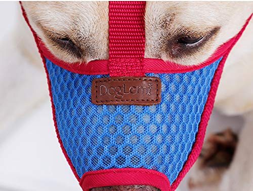 RC GearPro Bozal Ajustable para Perro, Boca para Mascotas, Malla de Aire para Anti-mordidas, Anti-ladridos, lamiendo Perros pequeños, medianos y Grandes (L)