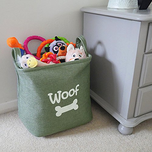 Rosewood - Cesta de Juguete para Mascotas de Lona, 33 x 27 cm, Color Verde Bosque