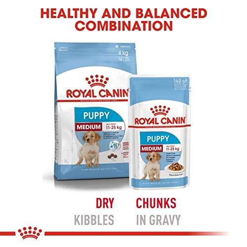 ROYAL CANIN HÚMEDO Medium Puppy Comida húmeda para Cachorros de Raza Mediana - sobre 140gr