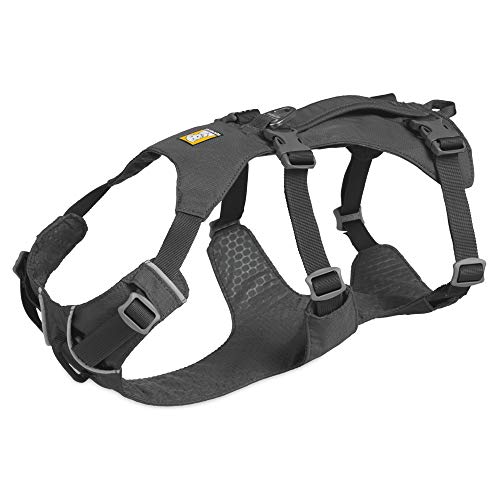 RUFFWEAR Arnés Flagline para Perros, Arnés Reflectante Acolchado Antitirones con Asa - Gris Granito, M