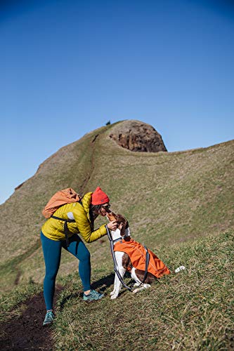 RUFFWEAR Combo Abrigo y Arnés Overcoat Fuse 2 en 1, Chaqueta con Forro de Vellón para Perros - Naranja Canyonlands, L