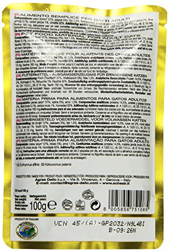 Schesir Comida Húmeda para Gato Atún con Lubina - Paquete de 20 x 100 gr - Total: 2000 gr