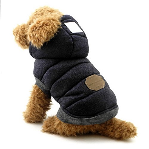 SELMAI Abrigos con Capucha para Perros Pequeños Polar Chaquetas para Perro Mediano Ropa para Gatos Sphynx Grande Mascotas Perritos Chihuahua Caminar Jugar al Aire Libre Prueba de Clima Frío Azul S