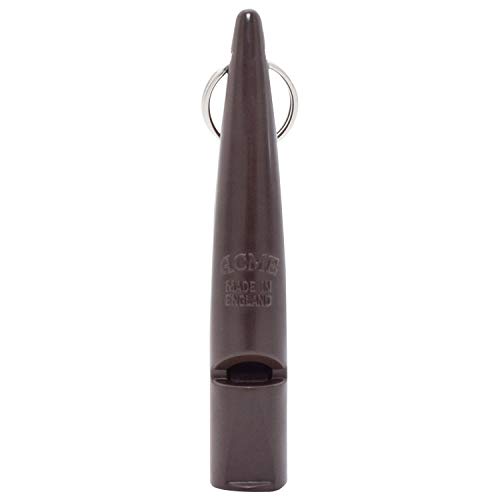 Silbato para perros Acme N.º 210,5 + cordón de silbato gratuito, original de Inglaterra, ideal para el entrenamiento canino, material robusto, frecuencia estándar, alta y de gran alcance (marrón chocolate)