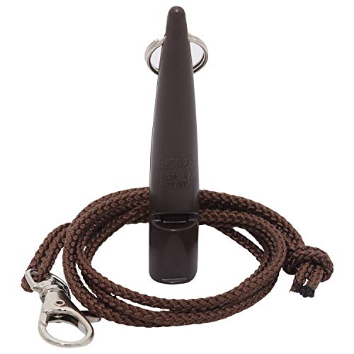 Silbato para perros Acme N.º 210,5 + cordón de silbato gratuito, original de Inglaterra, ideal para el entrenamiento canino, material robusto, frecuencia estándar, alta y de gran alcance (marrón chocolate)