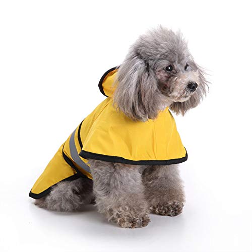 Smoro Impermeable para Perros con Capucha y Tiras Reflectantes seguras, Chaqueta Impermeable Impermeable 100% Ultraligera para Perros pequeños y medianos