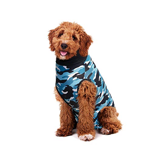 Suitical Recovery Suit Perro, M, Camuflaje azul