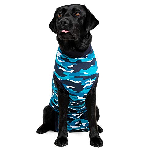 Suitical Recovery Suit Perro, M, Camuflaje azul