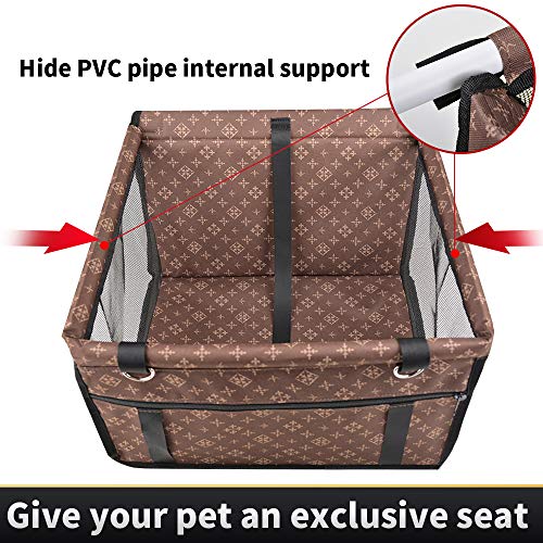 SWIHELP Bolsa de Transporte para Mascotas, Asiento del Coche de Seguridad para Mascotas Perro Gato Plegable Lavable Viaje Bolsas y Otra Mascota Pequeña con Cremallera Bolsillo