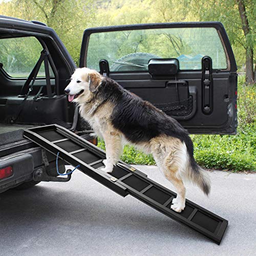 TecTake 403247 Rampa de Acceso al Coche, Transportadora para Perros, Mascotas Animales, Accesorio para Viajar, Plegable, 97x43x6,5 cm