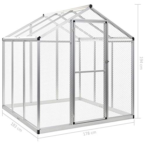 Tidyard Pajarera de Exterior Pajareras Grandes para Pajaros de Aluminio 183X178X194 Cm Adecuado para Pájaros