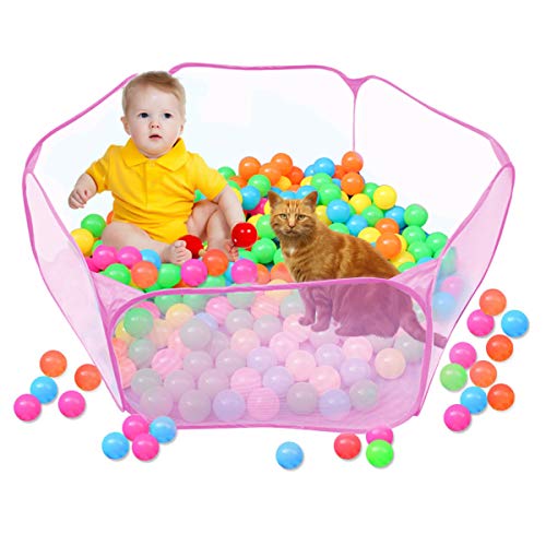 Tienda de jaula plegable para animales pequeños 47.2 ", cerca transpirable y transparente para mascotas, parque infantil Pop Open para interiores y exteriores, cerca de patio para cobayas, conejos