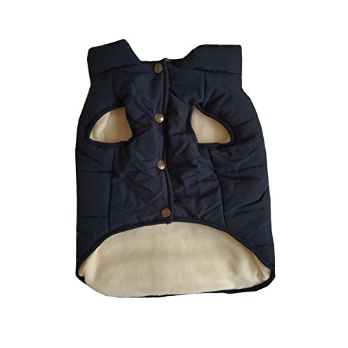 Tineer con Capucha Linda Chaqueta de la Capa del Animal doméstico del Perro de Perrito Ropa de Invierno Bulldog francés con Capucha Caliente Juego del Chaleco (S, Azul)