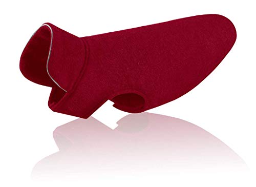 Tineer Perro Reflectante Chaqueta Cachorro Suave Fleece Abrigos otoño Invierno Caliente Moda Reflectante Ropa para Mascotas para Perros Grandes (M, Vino Rojo)