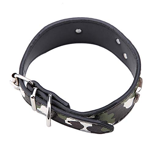 TOPINCN Collar para Mascotas de Moda Suave Cómodo Cachorro de Cuero de LA PU Pitbull Perros pequeños y medianos Anillo para Mascotas Decoración de Animales de Punto(XL- Verde)