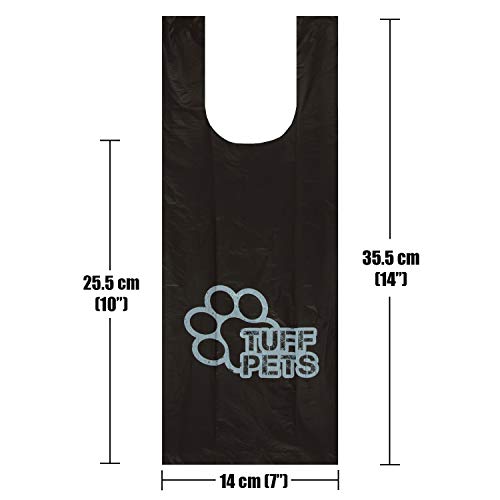 Tuff Pets Bolsas para Perros de 50% más Resistentes con Asas de Corbata en un Rollo de 16 Rollos de Recambio para dispensador de Perros, Gruesas Bolsas de Basura para Perros