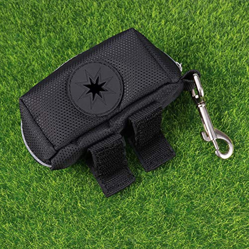 UEETEK Bolsas para excrementos de perro con dispensador y clip para correa (Negro)