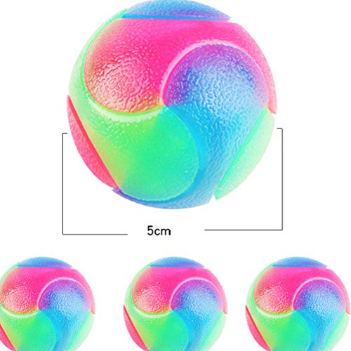 UKCOCO 3 Piezas Bolas Durables del Perro de la Masticación, Pelotas de Juguet de Goma Luminosas del Animal Doméstico, Juguetes de la Limpieza de los Dientes para Perrito