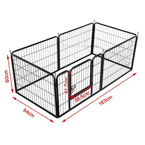 Yaheetech 6 Piezas Valls para Perros Parque Jaula Mascota Corral Plegable 60 X 80cm